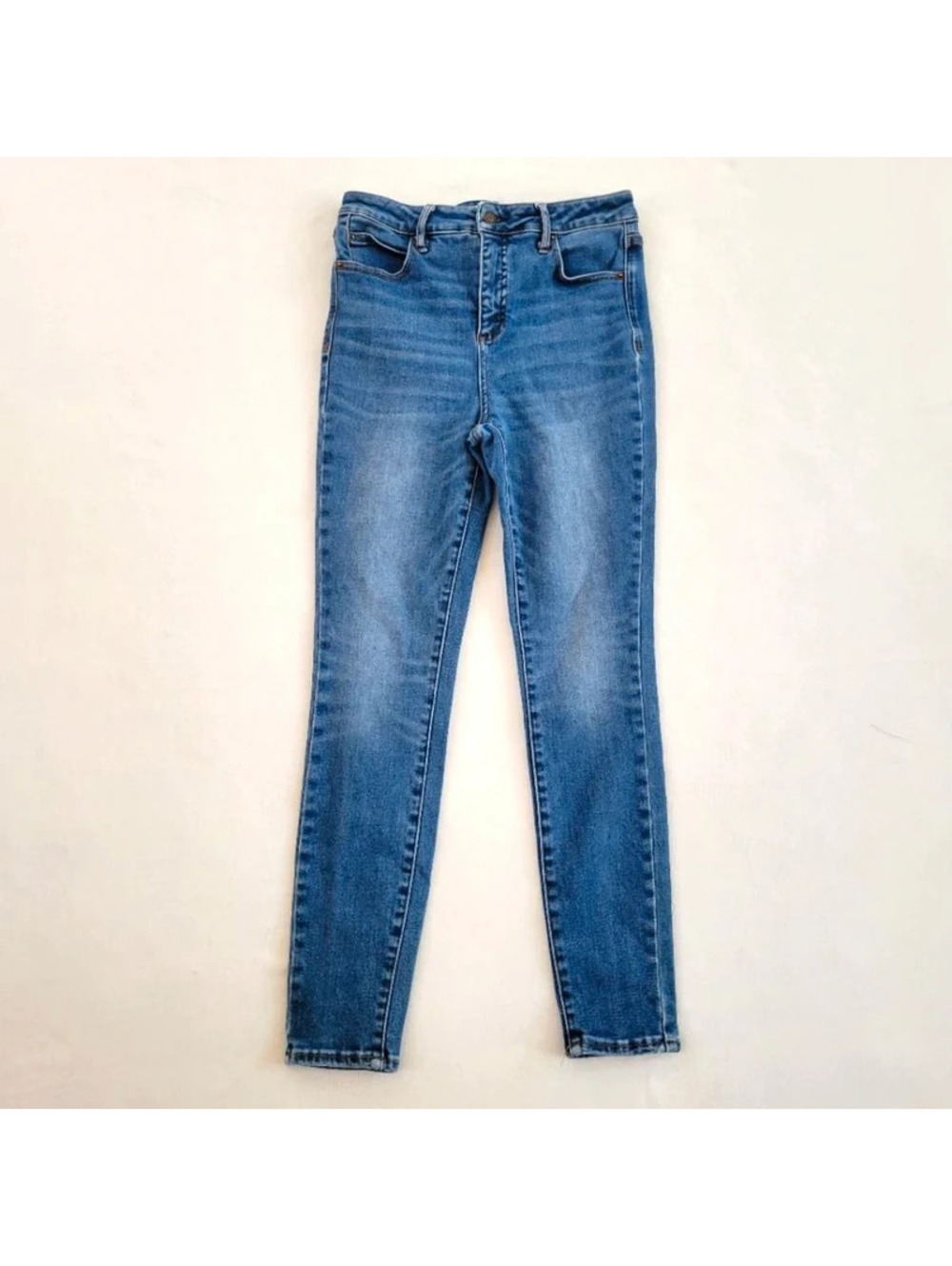 OAT New York High Rise Skinny Jeans Sz 6/28 Womens Blue Stretch Denim REPAIR
